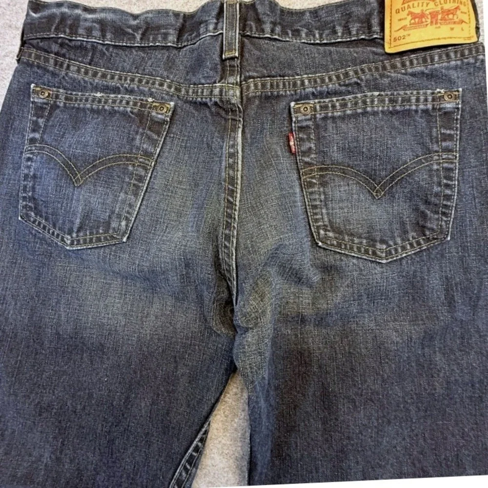 Levis 502 Superlow Button Fly Jeans Dark Wash Straight Leg Made in USA VTG 33x32